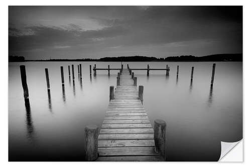 Naklejka na ścianę Old wooden pier in the still waters