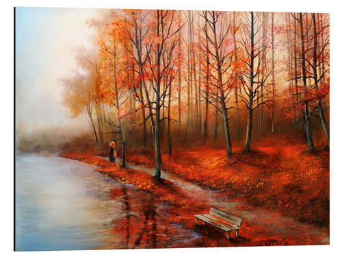 Aluminium print Autumn in red