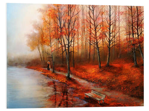 Foam board print Autumn in red