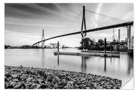 Naklejka na ścianę Hamburg | Köhlbrand bridge (black &amp; white)