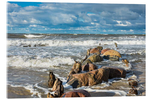 Quadro em acrílico Baltic Sea coast on a stormy day