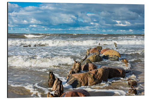 Aluminium print Baltic Sea coast on a stormy day