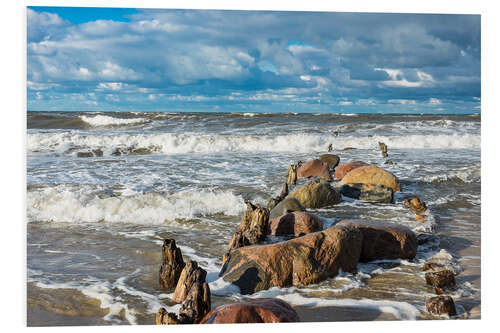 Foam board print Baltic Sea coast on a stormy day