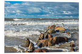 Foam board print Baltic Sea coast on a stormy day