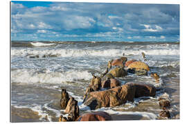 Quadro em plexi-alumínio Baltic Sea coast on a stormy day