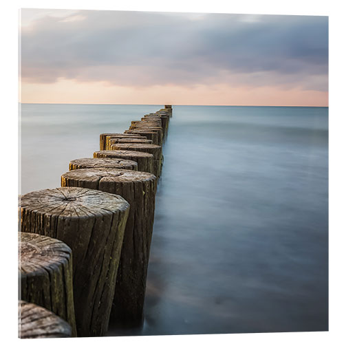 Acrylic print Groin at sunset