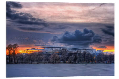 Print på skumplade Clouds above the HDI Arena