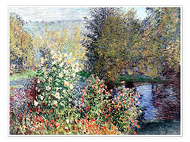 Kunstwerk  Hoek van de Tuin bij Montgeron - Claude Monet