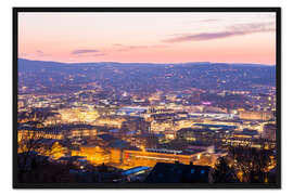 Gerahmter Kunstdruck Skyline Stuttgart II