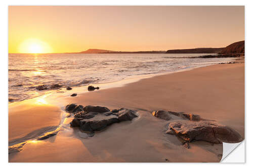 Vinilo para la pared Sunset at a beach, Lanzarote