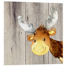 Hartschaumbild 4 Freunde - Waldtiere, Elch - UtArt