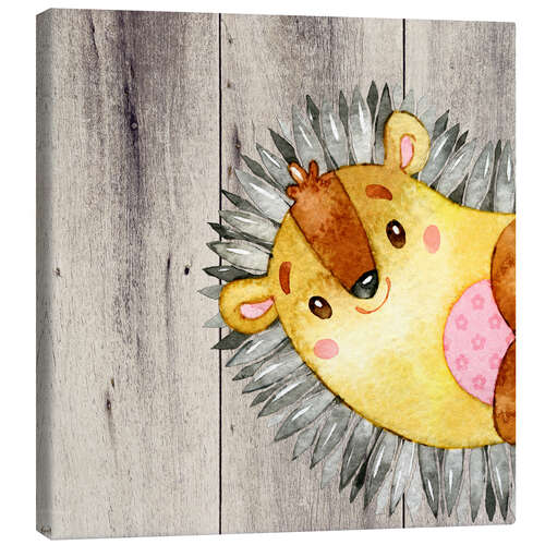 Canvas print 4 forest friends - Hedgehog