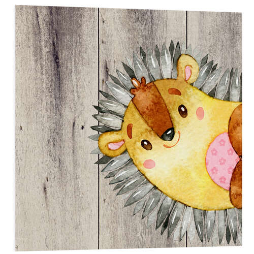 PVC print 4 forest friends - Hedgehog