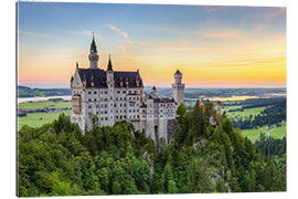 Gallery print Neuschwanstein Castle at sunrise in summer