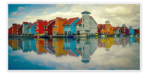 Poster Groningen   Harbor houses