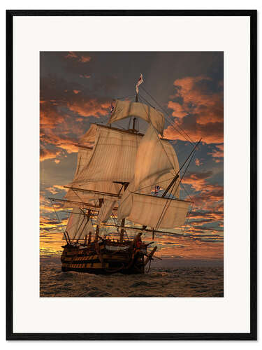 Innrammet kunsttrykk Skipet HMS victory