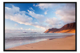 Gerahmter Kunstdruck Famara Strand, Lanzarote