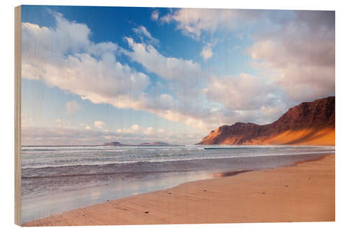 Wood print Famara Beach, Lanzarote