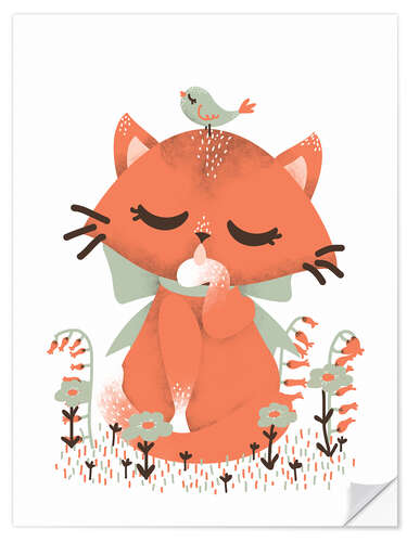 Selvklebende plakat Animal friends - Katten
