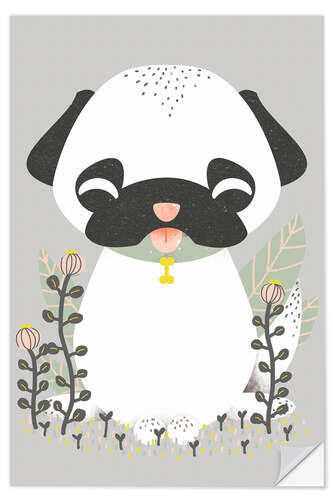 Vinilo para la pared Animal friends - The pug