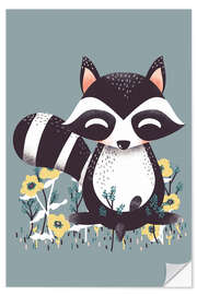 Wandsticker Tierfreunde – Der Waschbär