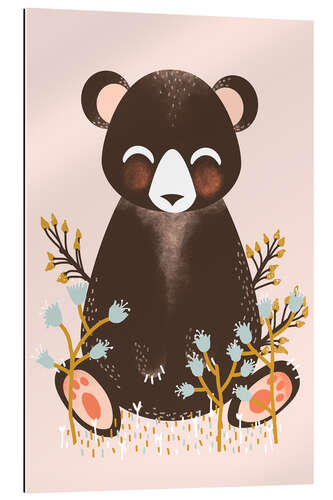 Gallery print Animal friends - The bear pink