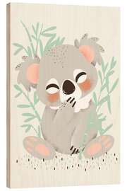 Wood print Animal friends - the koala