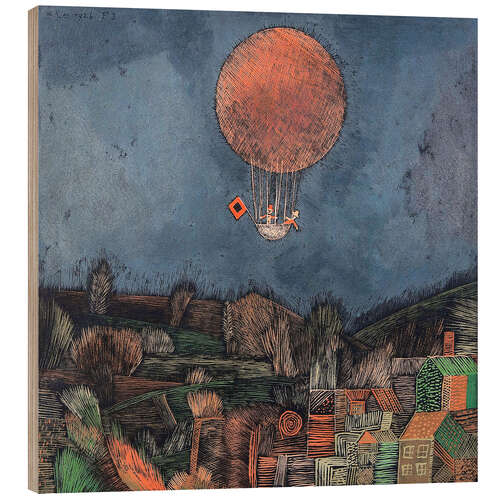 Wood print The balloon