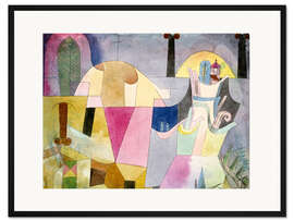 Gerahmter Kunstdruck Landschaft mit schwarzen Säulen