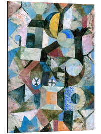 Magnettafel Komposition mit dem gelben Halbmond und dem Y