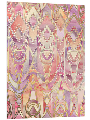 Tableau en PVC Glowing Coral and Amethyst Art Deco Pattern