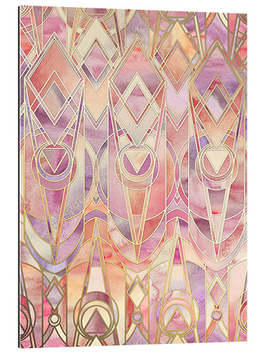 Galleriataulu Glowing Coral and Amethyst Art Deco Pattern