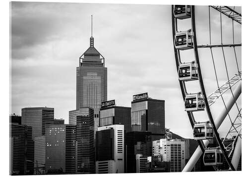 Akrylglastavla Hong Kong Ferris Wheel in black and white