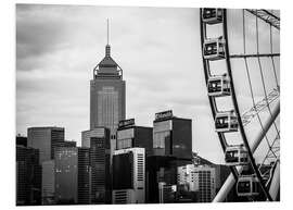 PVC print Hong Kong Ferris Wheel in black and white