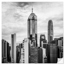 Sisustustarra Houses Sea Hong Kong in black and white