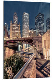 Magnettafel Night Walk Chicago