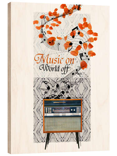 Tableau en bois Music On