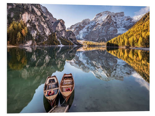 Stampa su PVC Autumn at Lake Braies (Lago di Braies), Dolomites - Italy