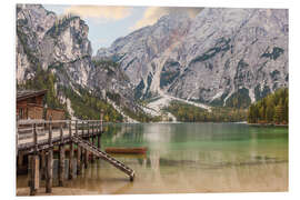 PVC-tavla Autumn at Lake Braies in South Tyrol