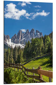Alubild Villnösstal mit Dolomiten in Südtirol