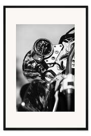 Gerahmter Kunstdruck Tachometer eines Motorrades