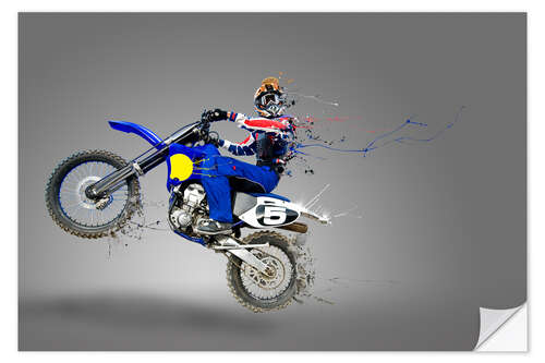 Wandsticker Motocross-Fahrer