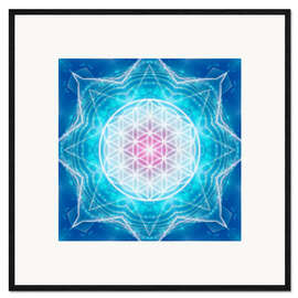 Ingelijste kunstdruk Flower of Life - Multidimensionality