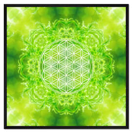 Gerahmter Kunstdruck Blume des Lebens - Heilkraft Natur