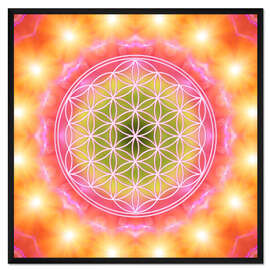 Gerahmter Kunstdruck Blume des Lebens - Herzenergie