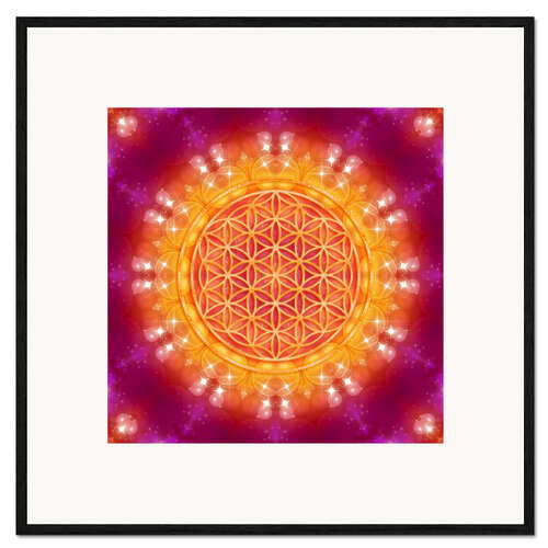 Ingelijste kunstdruk Flower of Life - Abundance