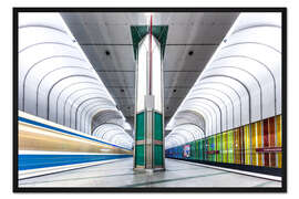 Gerahmter Kunstdruck U-Bahn in München 2