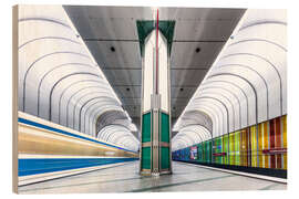 Wood print Underground in Munich 2