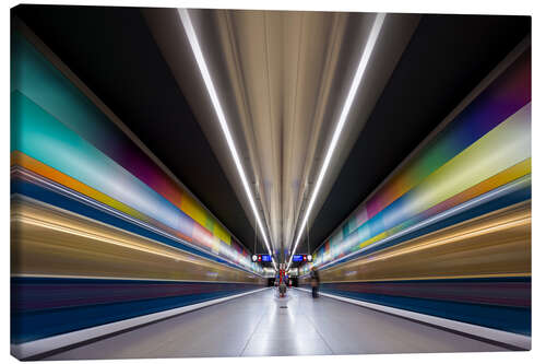 Canvas print Color explosion subway Munich