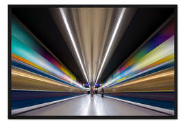 Gerahmter Kunstdruck Farbexplosion Ubahn München